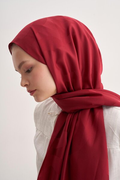 carell C Pattern Monogram Cotton Silk Shawl Burgundy