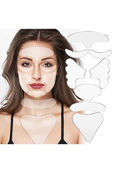 Choice1 8 قطع من لاصقات السيليكون لشد الوجه والرقبة، وسادات مضادة للتجاعيد، و...