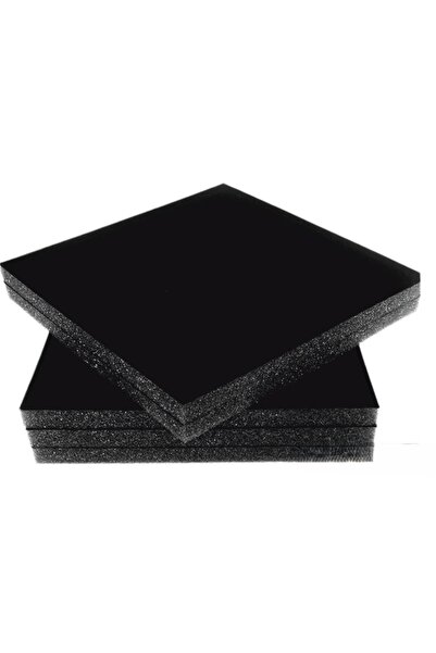 ÇUKUROVA ÜTÜ 4.5 cm X 4.5 cm (10 Pieces) Square Black Flocked Sponge 1 cm Thick