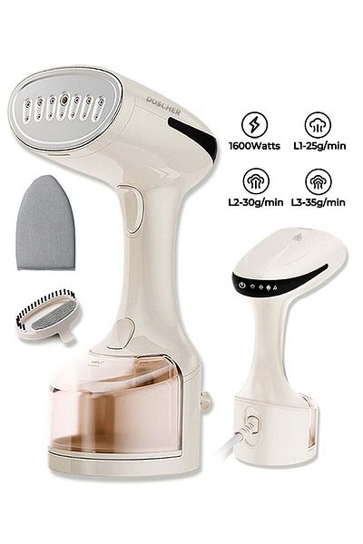 DOSCHER [Upgrade]1600 Watts Handheld Garment Steamer – Portable Steam Iron for Clothes with 3 Stea