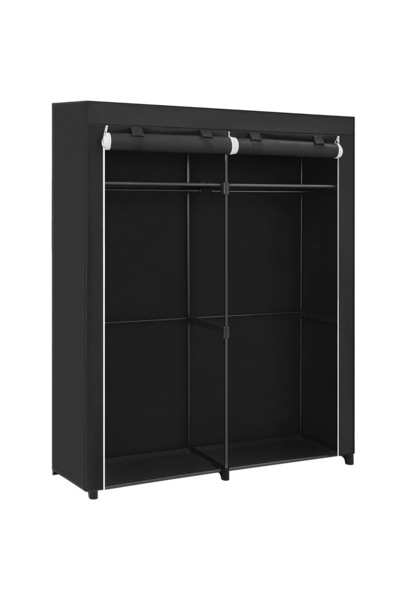 SONGMICS Fabric Wardrobe with 2 Hanger Rails, 43x140x174cm, Black