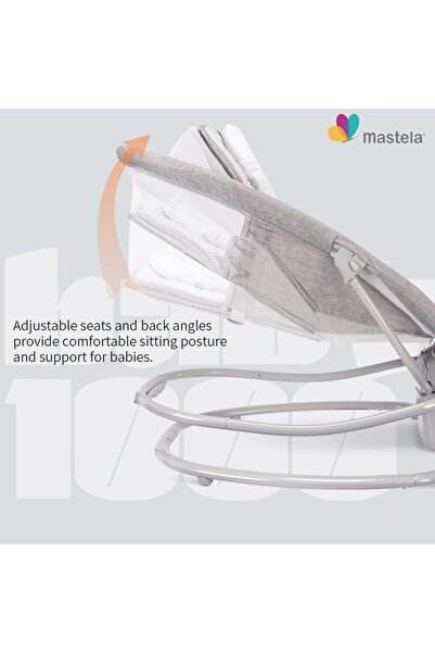 Mastela 4-in-1 Electric Baby Swing with App Control, Dinner Tray, Adjustable Backrest & Bouncer