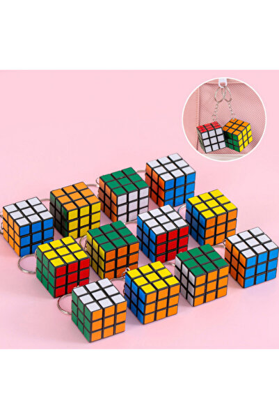 Janissary 12 bucăți Mini Rubik's Intelligence Cube (Cubul Răbdării) 3x3 Brelo...