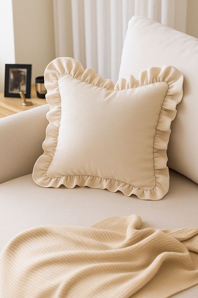 Wellstil Rufle |   Βολάν Λινό Κάλυμμα Ριχτάρι 43x43 cm