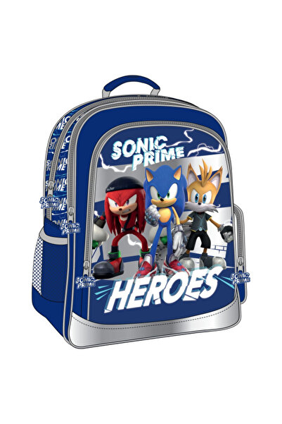 Marvel Sonic Prime The Hedgehog Zipper Closure Adjustable Shoulder Strap Kids Backpack
