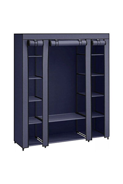 SONGMICS Dulap din material textil, dulap portabil, cu rafturi și șină de agă...