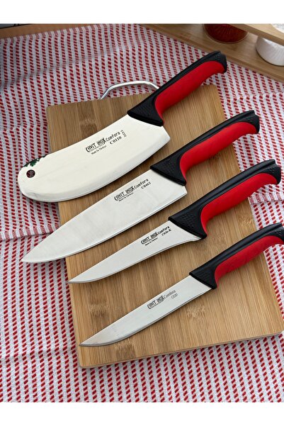 Cavit İnox BIÇAK SETİ KAYMAZ PLASTİK SAP 4 PARÇA ŞEF BIÇAK SET