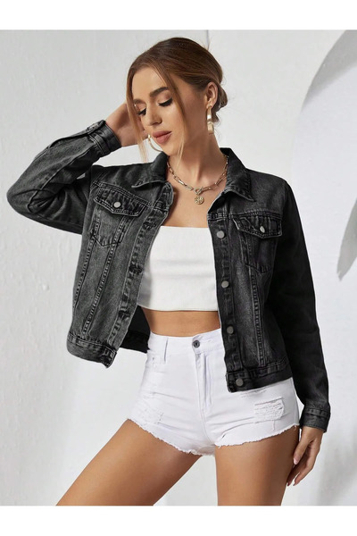 Wkm Denim Жіноча джинсова куртка-бойфренд