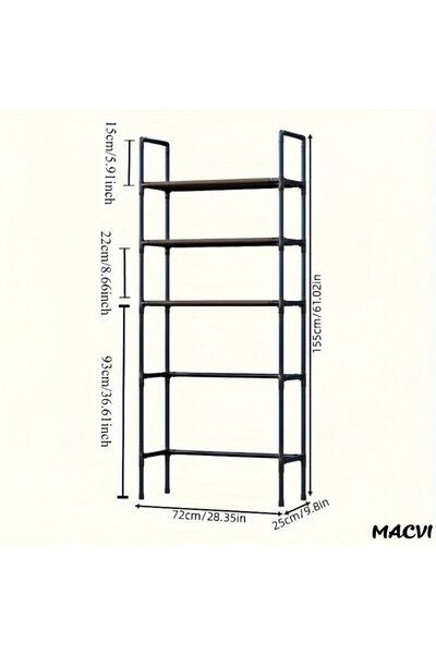 DAR Black Metal 3-Tier Washing Machine Stand – Vertical Organizer 179-9