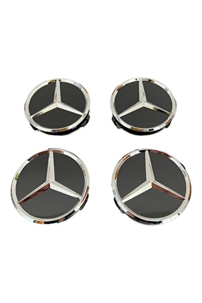 MERCEDES Set 4 hub caps for alloy wheels 75mm Black