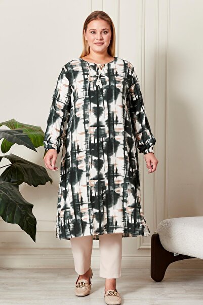 Ferace Women's Plus Size Drawstring Tunic