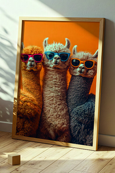 VERONİCA LİNE Doğal Ahşap Çerçeveli DEKORATİF TABLO Çocuk Serisi