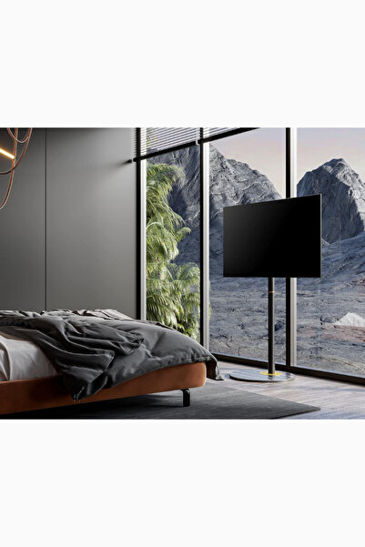 FITUEYES TV Standı 32-60 inç, Yüksekliği Ayarlanabilir & Döndürülebilir, Lüks Tasarım