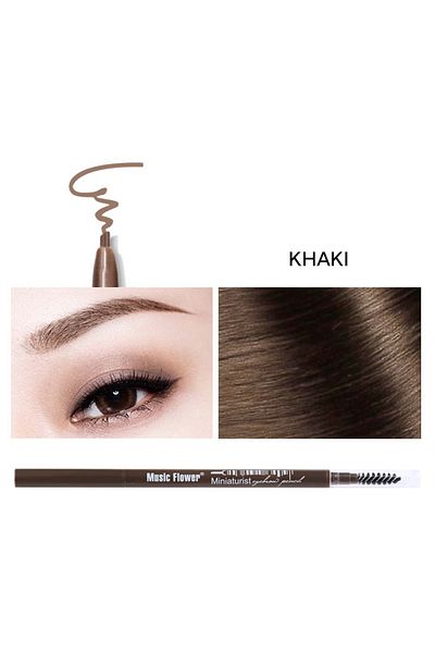 Music Flower double-headed round head thin eyebrow pencil