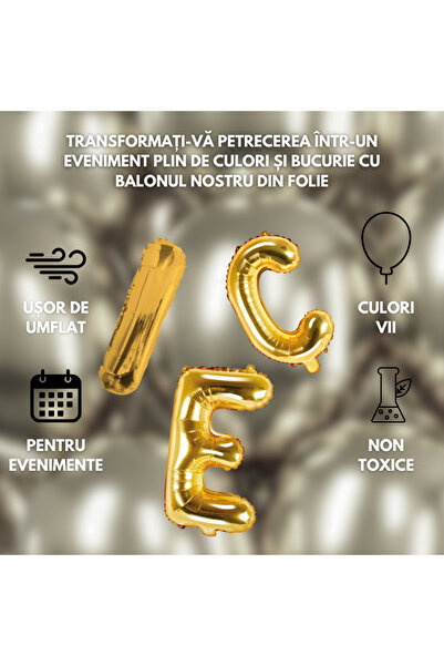 SDEPOT SDEPOT metallic foil balloon, letter V, gold, 40 cm