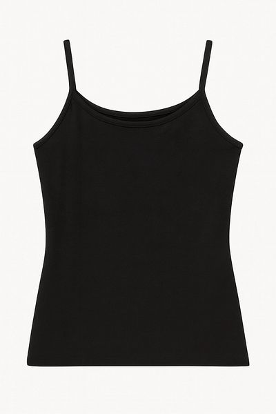 LAUMA Women's Black-White Strap Tank Top 2 Pack