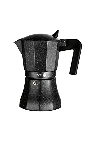 Fagor Cafetieră italiană din aluminiu negru, 12 căni