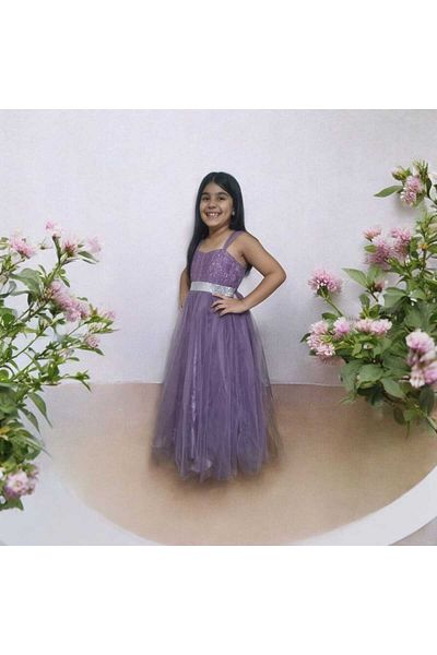 Ahsenimbebe Tulle Hanger Long Girl's Evening Dress