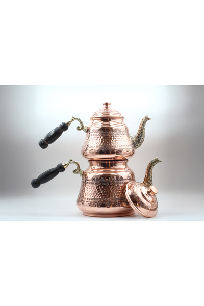 Sabit Bakırcılık إبريق شاي نحاسي مطرز يدوياً عثماني