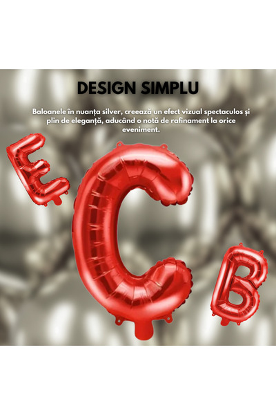 SDEPOT SDEPOT metallic foil balloon, letter H, red, 40 cm