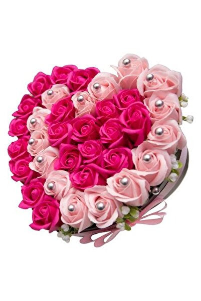 OEM Aranjament floral cu trandafiri de săpun, fuchsia și roz, 37 de tulpini, ...