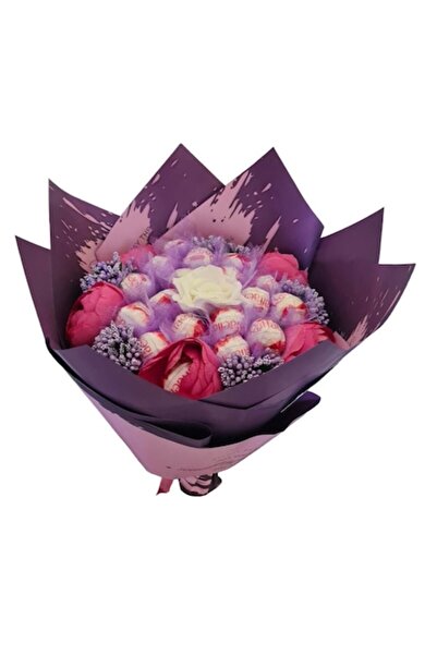 OEM Buchet dulce cu Raffaello și Bujori, 21 de praline