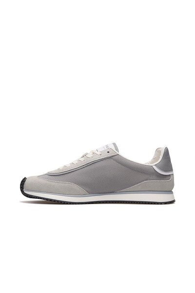 Lufian Genuine Leather Laced Comfortable Casual Sneaker Gray Shoes