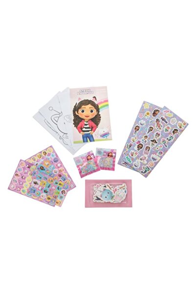 dalip Set de autocolante Gabby's Dollhouse cu sclipici, 3D, fosforescente, hartie, 500 bucati, Multicolor