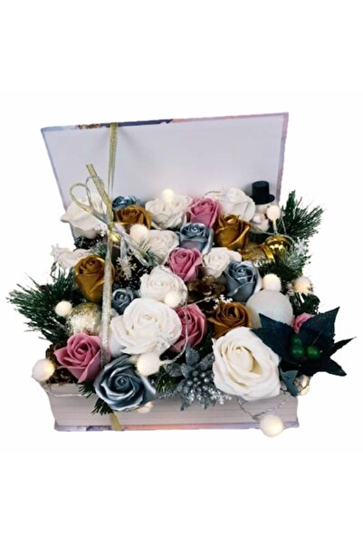 OEM Carte de Crăciun cu trandafiri ca zăpada albă și argintie