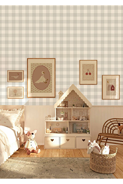 WALLHUMAN Ekose Kareli Desen Çocuk Odası Duvar Stickerı – Vintage Pötikareli ...