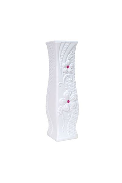 OEM White Vase with Pattern, 60 cm