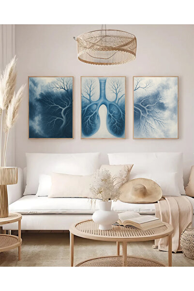 woodsia Set de pictură din lemn MDF cu aspect cadru 3 piese UCMD SET1043