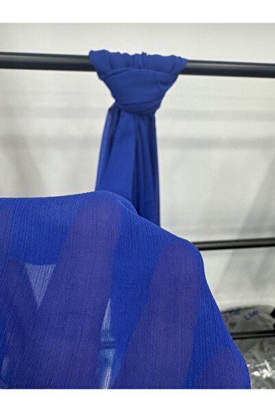 Butik DRAPE ŞİFON SAKS MAVİSİ ŞAL-Kırışmaz , dayanıklı ,mevsimlik, şık duruş.