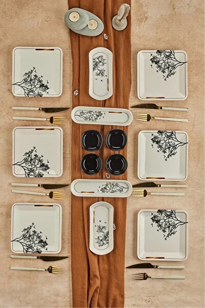 Erbaşlar Dilek Ağacı 14 Parça 6 Kişilik Lüx Kahvaltı Takımı Seti-1