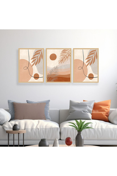 woodsia Set de pictură din lemn MDF cu aspect cadru 3 piese UCMD SET1079