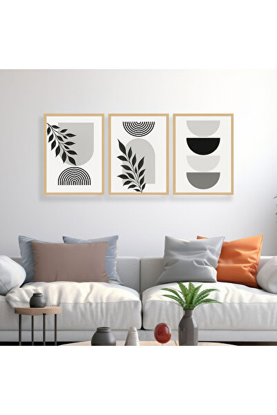 woodsia Set de pictură din lemn MDF cu aspect cadru 3 piese UCMD SET1086