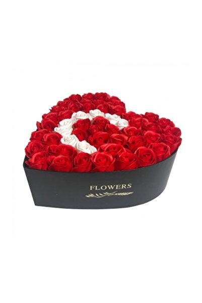 OEM Aranjament floral personalizat cu litera C, cutie neagră în formă de inim...