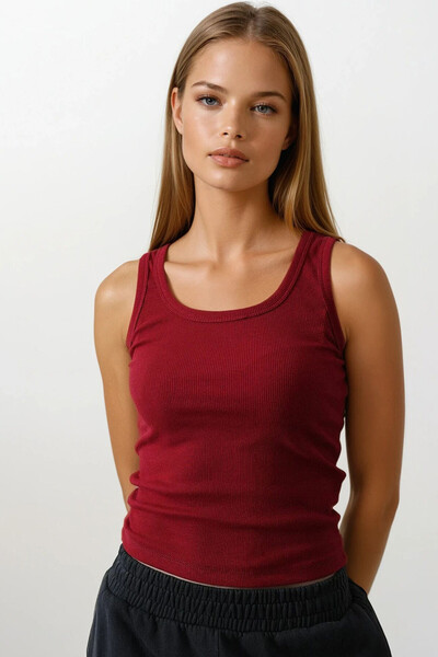 VAGGON U Neck Basic Tank Top Blouse