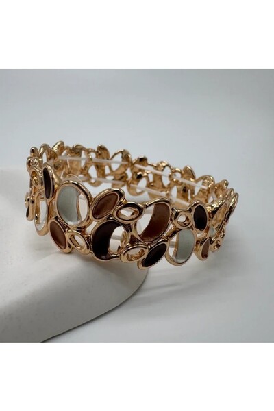 TAKIŞINA Divine Pulse Özel Seri Amber Bloom Kelepçe Bilezik - Gold