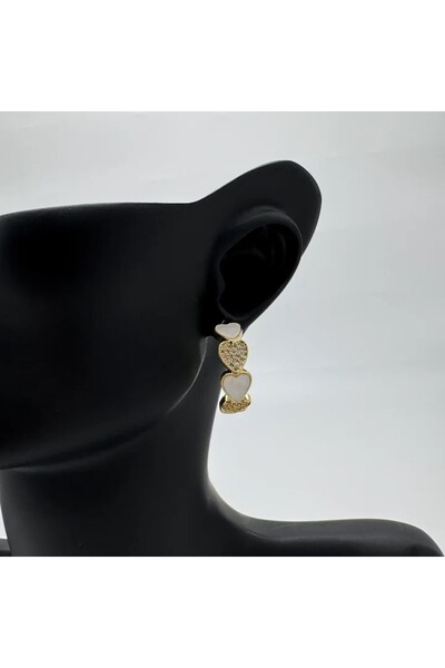 TAKIŞINA Special Series Heart Detail Hoop Earrings - Gold