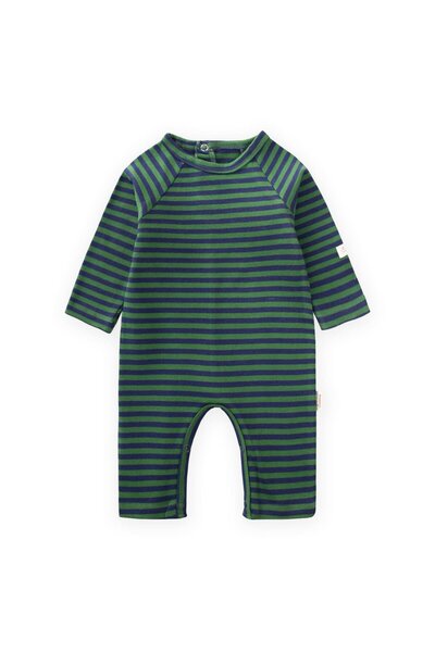 Cigit Striped Knitwear Jumpsuit 0-3 Years Khaki Navy Blue
