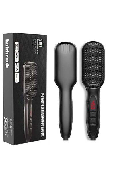 Yelajoy 3 In 1 Beard& Long Hair & Short Hair Straightener Brush,with Anti-Scald and Auto Temperature Lock