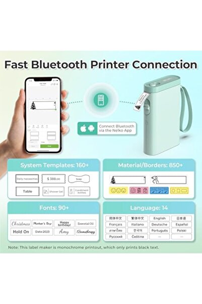 Nelko Labeling Machine with Tape, Bluetooth Label Printer P21, Mini Wireless Labeling Machine with M