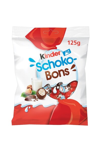 OEM Bomboane de ciocolata cu lapte si bucati de alune Kinder Schokobons, 125g