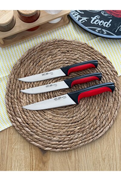 Cavit İnox Bıçak Seti 3 Parça Kaymaz Sap Paslanmaz Çelik