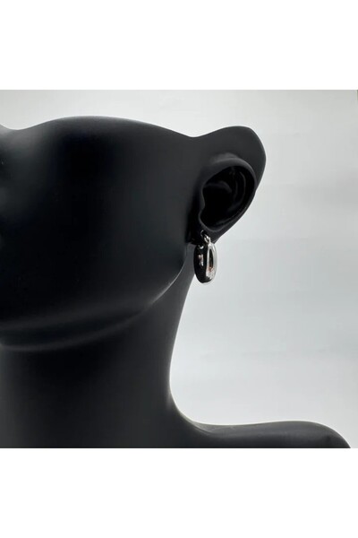 TAKIŞINA Steel Silver Minimal Hoop Earrings - Silver