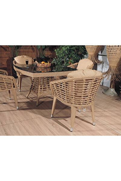 Boline Mobilya Eyfel 4 Kişilik Yemek Masa Takımı