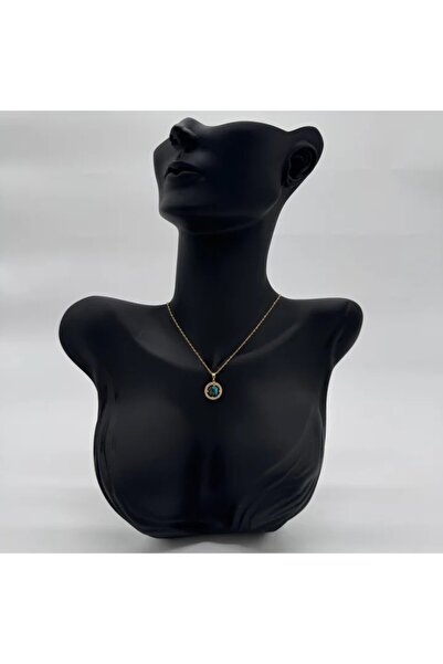 TAKIŞINA Steel Blue Reflective Zircon Stone Sky Necklace - Gold