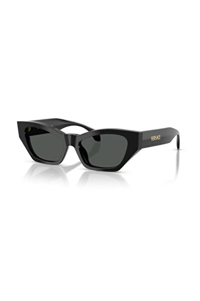 Versace Ve 4488U Gb187 53 Women's Cat Eye Black Bone Sunglasses