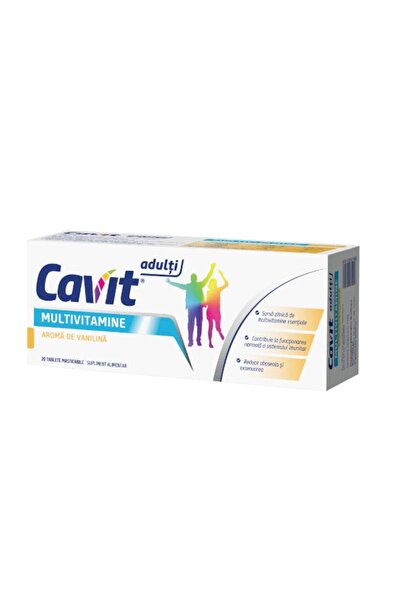 BİOFARM Cavit Adults Multivitamins Vanilla Flavor Chewable Tablets, 20 pcs,
